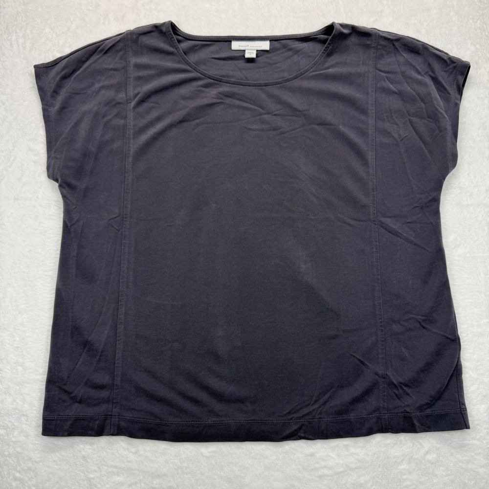Pure Jill Sand Washed Tencel Modal Blend Short Sleeve Top Women's M